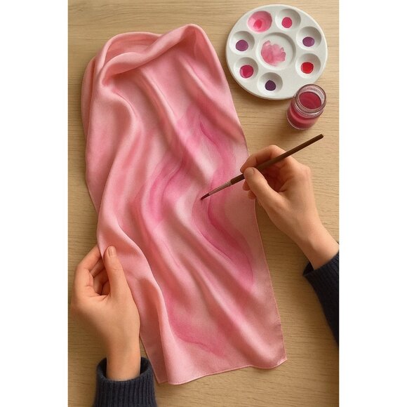 Pink Wild Rag Large Scarf 35x35" Satin Western Accessory Cowgirl or Cowboy - Picture 4 of 9